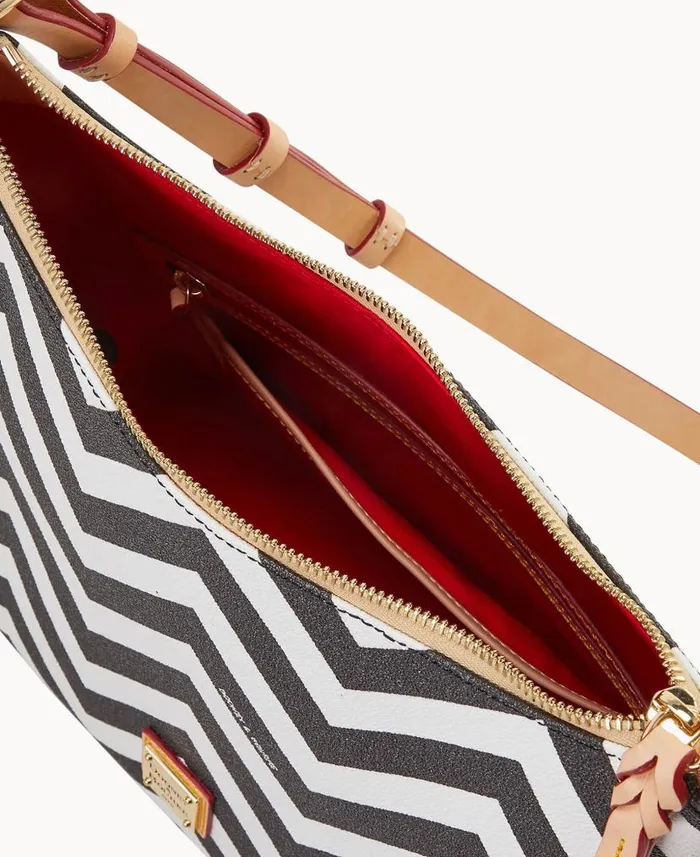 Dooney and Bourke Chevron Hobo Black WomenMen Shoulder Bags