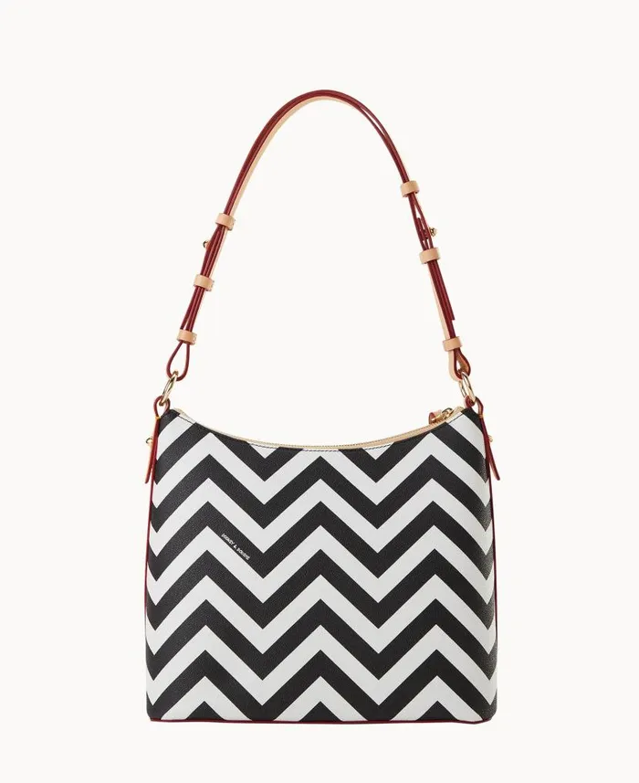 Dooney and Bourke Chevron Hobo Black WomenMen Shoulder Bags