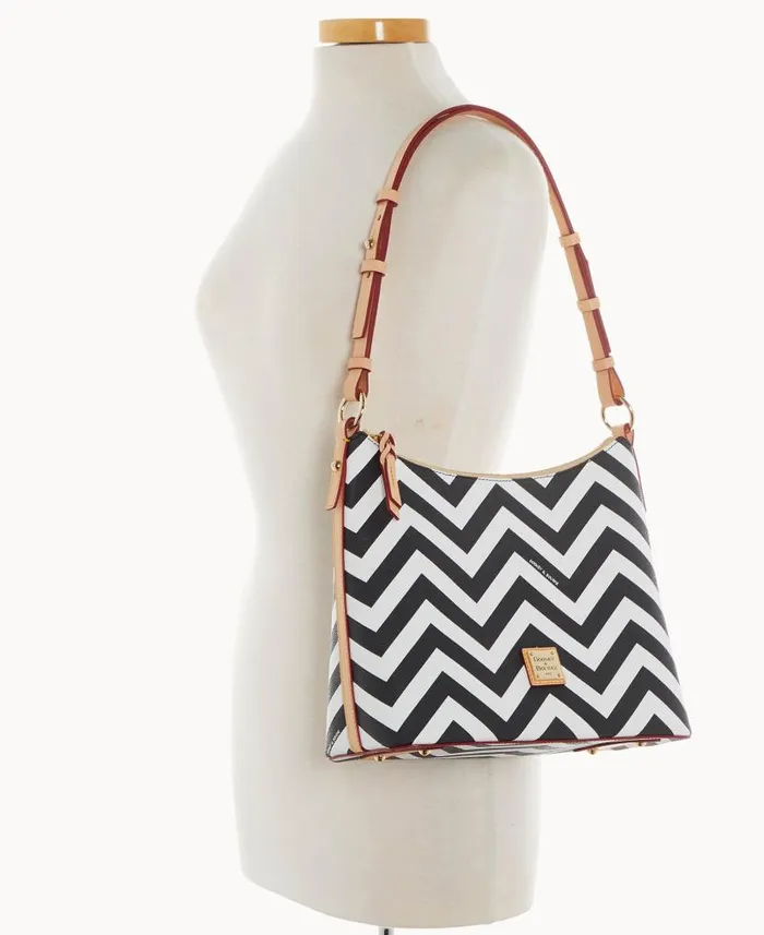 Dooney and Bourke Chevron Hobo Black WomenMen Shoulder Bags