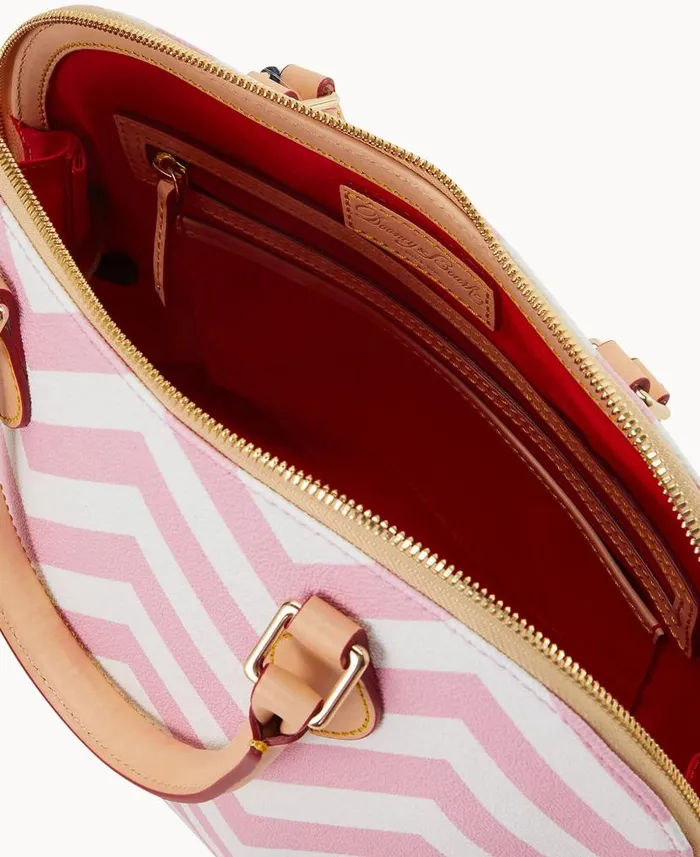 Dooney and Bourke Chevron Zip Zip Satchel Pink WomenMen Satchels