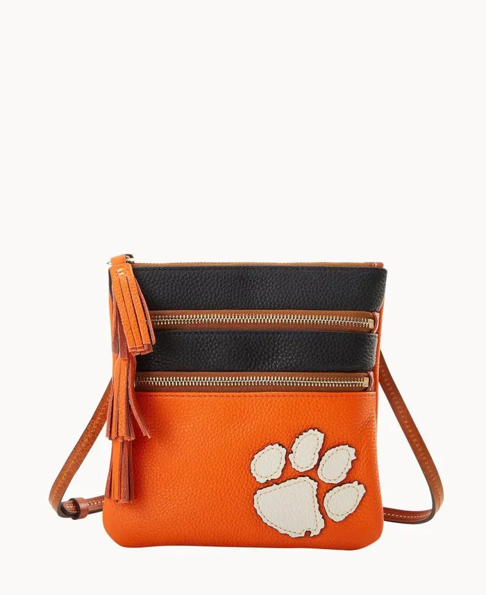 Dooney and Bourke Collegiate Clemson Triple Zip Crossbody Clemson WomenMen Crossbodies Dooney and Bourke Collegiate Clemson Triple Zip Crossbody Clemson WomenMen Crossbodies