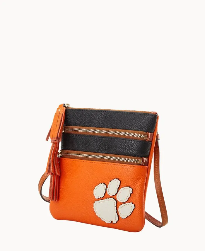 Dooney and Bourke Collegiate Clemson Triple Zip Crossbody Clemson WomenMen Crossbodies Dooney and Bourke Collegiate Clemson Triple Zip Crossbody Clemson WomenMen Crossbodies