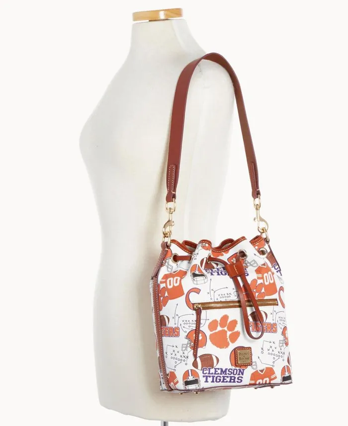 Dooney and Bourke Collegiate Clemson University Drawstring Clemson WomenMen Shoulder Bags Dooney and Bourke Collegiate Clemson University Drawstring Clemson WomenMen Shoulder Bags