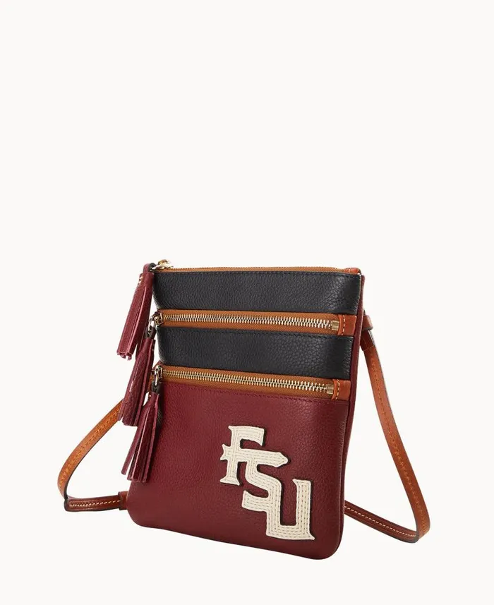 Dooney and Bourke Collegiate Florida State Triple Zip Crossbody Florida State WomenMen Crossbodies Dooney and Bourke Collegiate Florida State Triple Zip Crossbody Florida State WomenMen Crossbodies