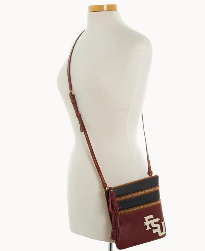 Dooney and Bourke Collegiate Florida State Triple Zip Crossbody Florida State WomenMen Crossbodies Dooney and Bourke Collegiate Florida State Triple Zip Crossbody Florida State WomenMen Crossbodies