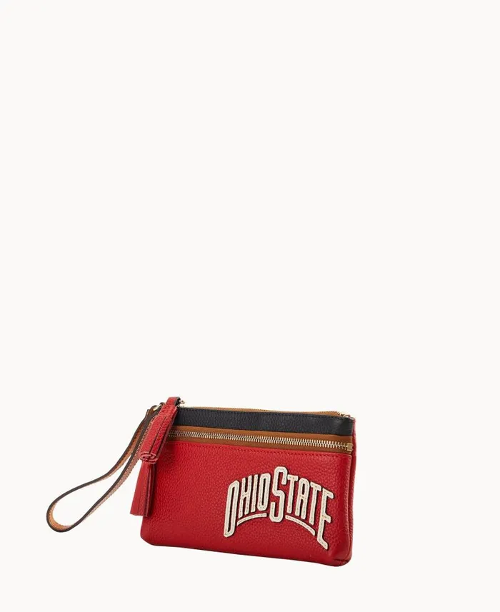 Dooney and Bourke Collegiate Ohio State Double Zip Wristlet Ohio State WomenMen Wallets Dooney and Bourke Collegiate Ohio State Double Zip Wristlet Ohio State WomenMen Wallets