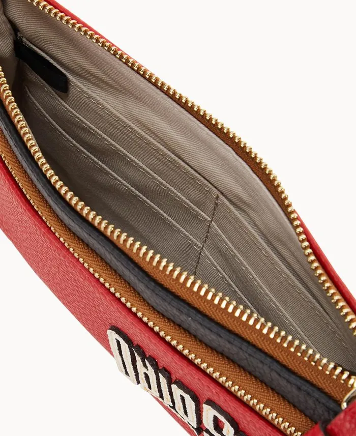 Dooney and Bourke Collegiate Ohio State Double Zip Wristlet Ohio State WomenMen Wallets Dooney and Bourke Collegiate Ohio State Double Zip Wristlet Ohio State WomenMen Wallets