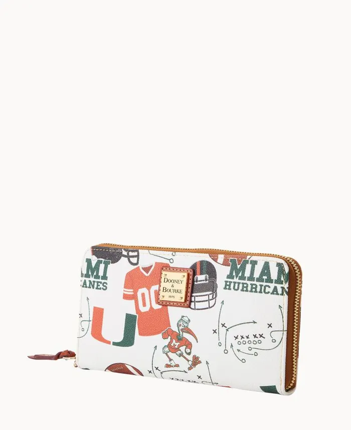 Dooney and Bourke Collegiate University Of Miami Large Zip Around Wristlet Miami WomenMen Wallets Dooney and Bourke Collegiate University Of Miami Large Zip Around Wristlet Miami WomenMen Wallets