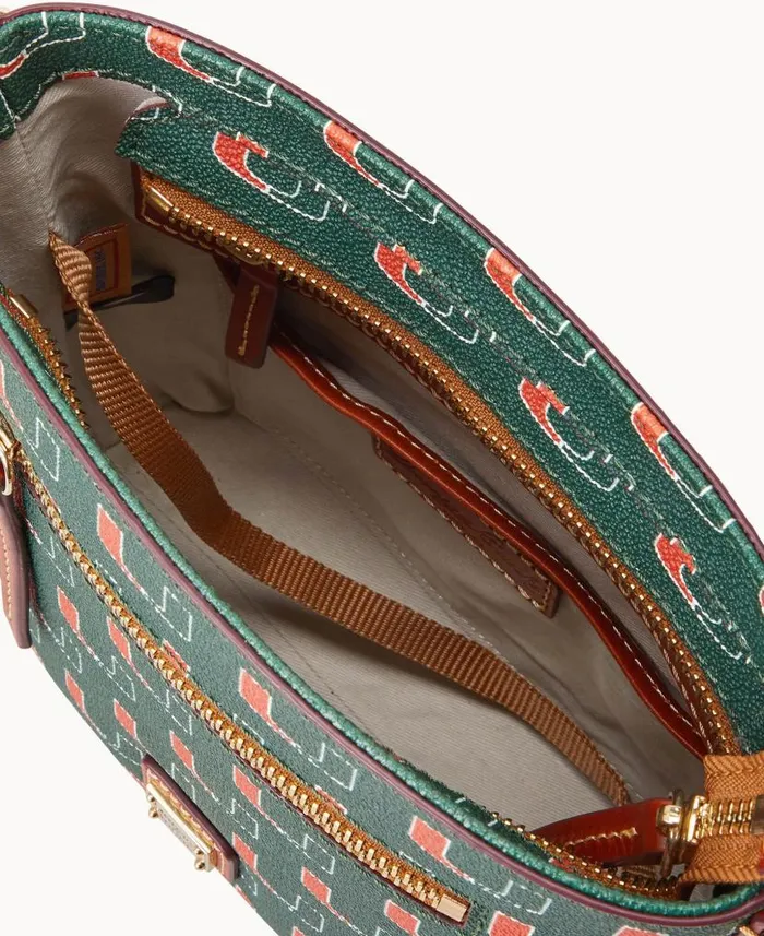 Dooney and Bourke Collegiate University Of Miami Small Zip Crossbody U Of Miami WomenMen Crossbodies Dooney and Bourke Collegiate University Of Miami Small Zip Crossbody U Of Miami WomenMen Crossbodies