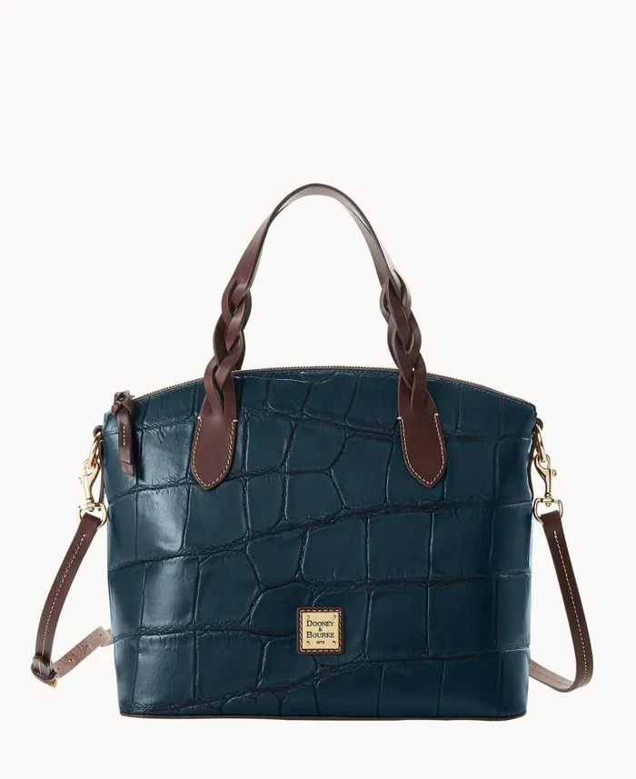 Dooney and Bourke Denison Celeste Satchel Deep Teal WomenMen Satchels