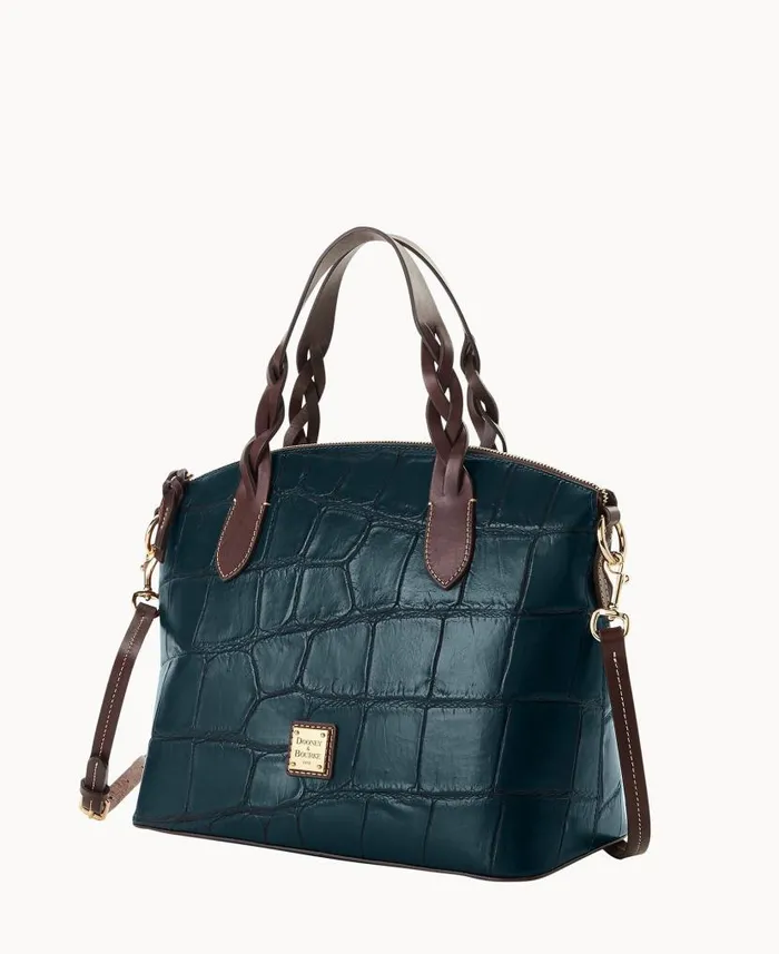 Dooney and Bourke Denison Celeste Satchel Deep Teal WomenMen Satchels