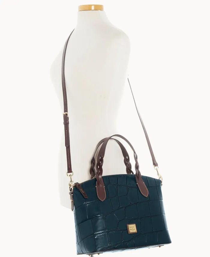 Dooney and Bourke Denison Celeste Satchel Deep Teal WomenMen Satchels