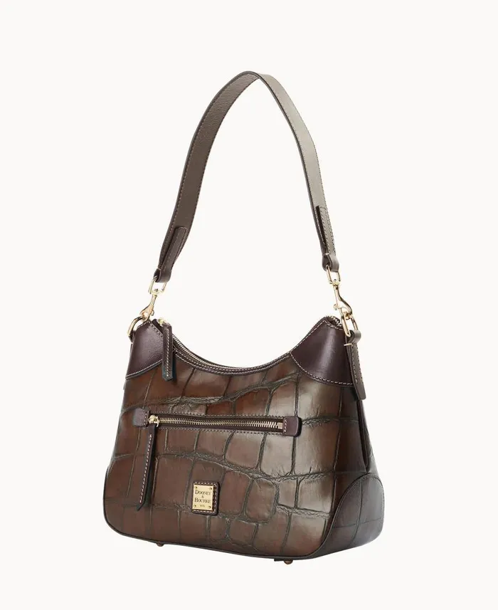 Dooney and Bourke Denison Hobo Cognac WomenMen Shoulder Bags