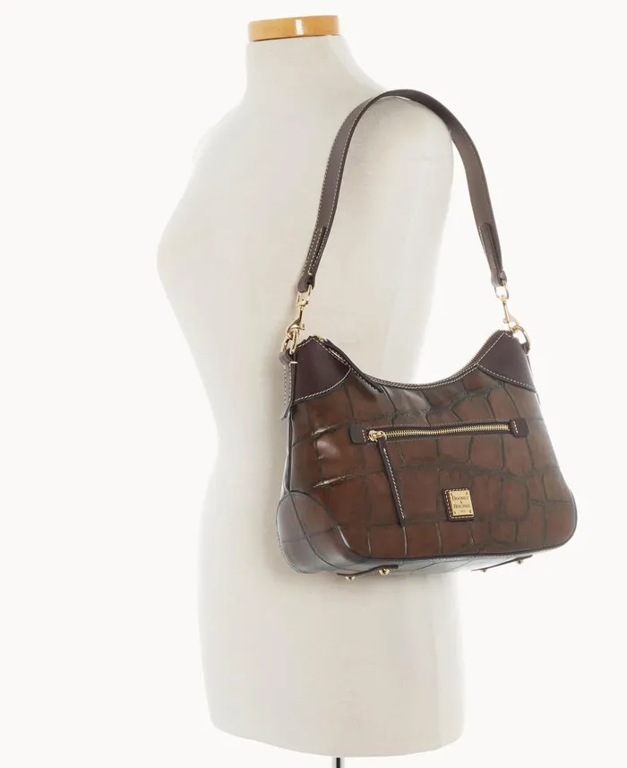 Dooney and Bourke Denison Hobo Cognac WomenMen Shoulder Bags