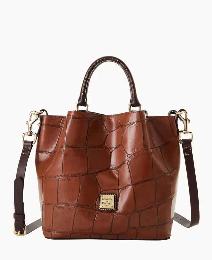 Dooney and Bourke Denison Small Barlow Cognac WomenMen Satchels