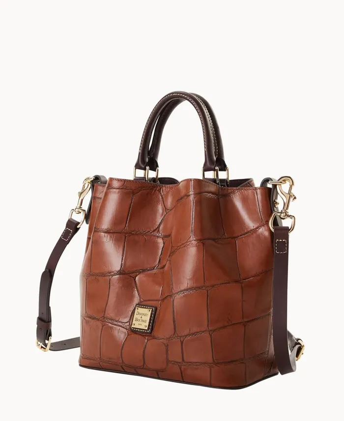 Dooney and Bourke Denison Small Barlow Cognac WomenMen Satchels