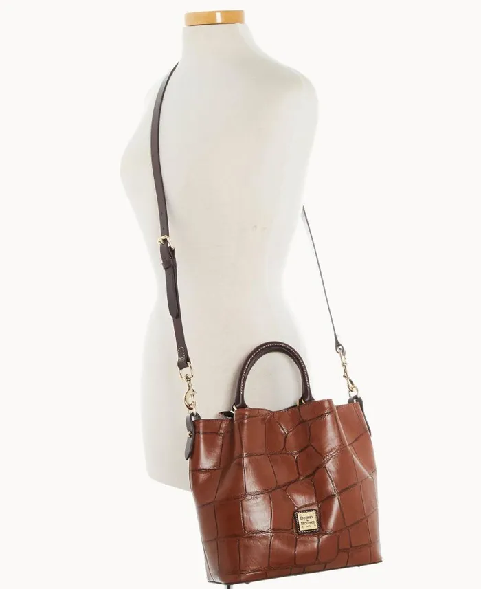 Dooney and Bourke Denison Small Barlow Cognac WomenMen Satchels