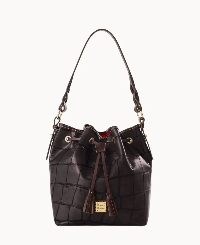 Dooney and Bourke Denison Tasha Drawstring Espresso WomenMen Shoulder Bags