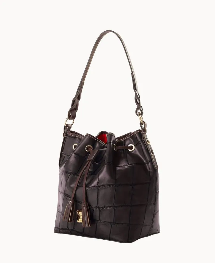 Dooney and Bourke Denison Tasha Drawstring Espresso WomenMen Shoulder Bags