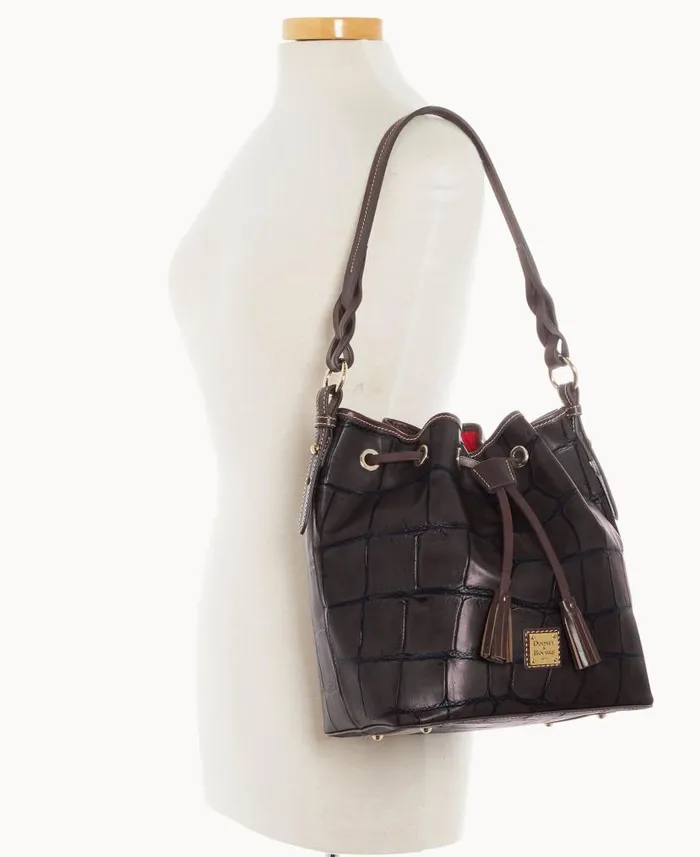 Dooney and Bourke Denison Tasha Drawstring Espresso WomenMen Shoulder Bags