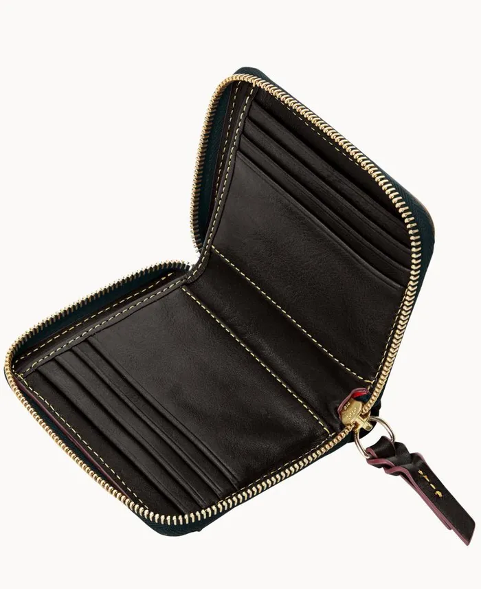 Dooney and Bourke Florentine Small Zip Around Wallet Black Black WomenMen Wallets Dooney and Bourke Florentine Small Zip Around Wallet Black Black WomenMen Wallets