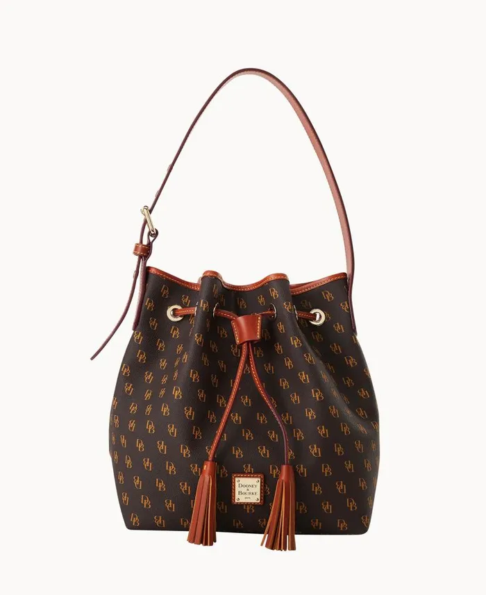 Dooney and Bourke Gretta Aimee Drawstring Brown Tmoro WomenMen Shoulder Bags