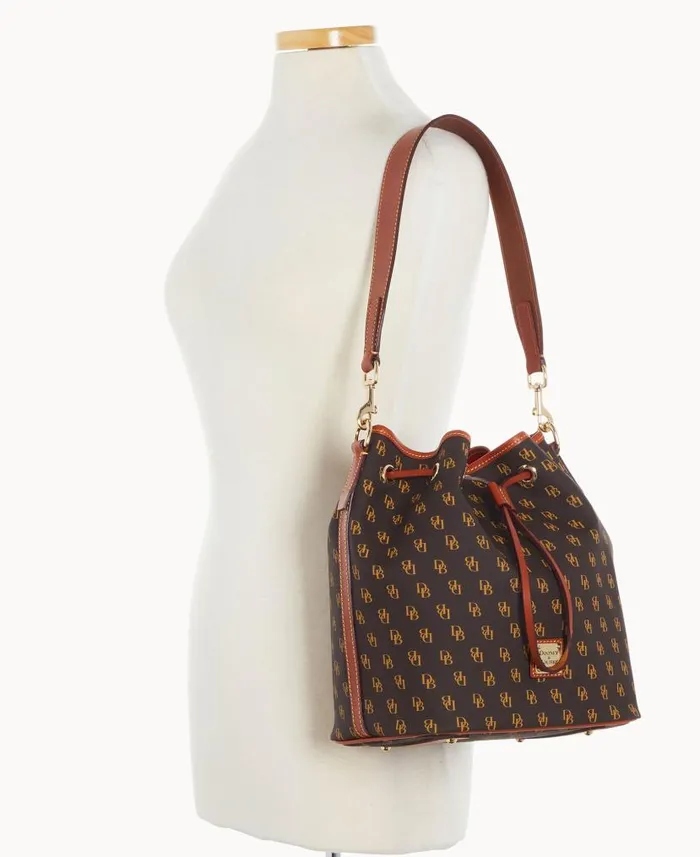 Dooney and Bourke Gretta Drawstring Brown Tmoro WomenMen Shoulder Bags