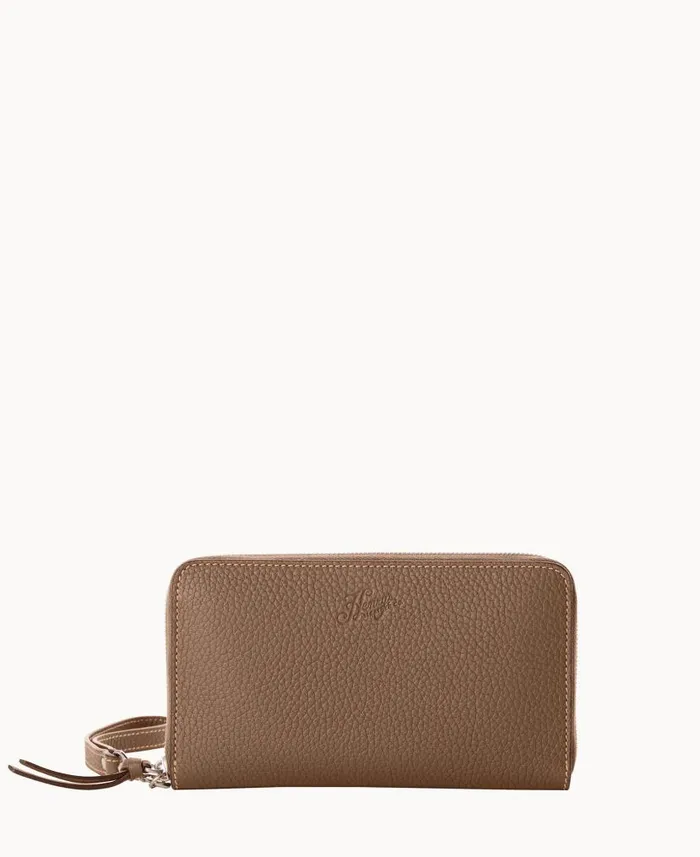 Dooney and Bourke Henrys Large Zip Around Wristlet Dark Taupe WomenMen Wallets Dooney and Bourke Henrys Large Zip Around Wristlet Dark Taupe WomenMen Wallets