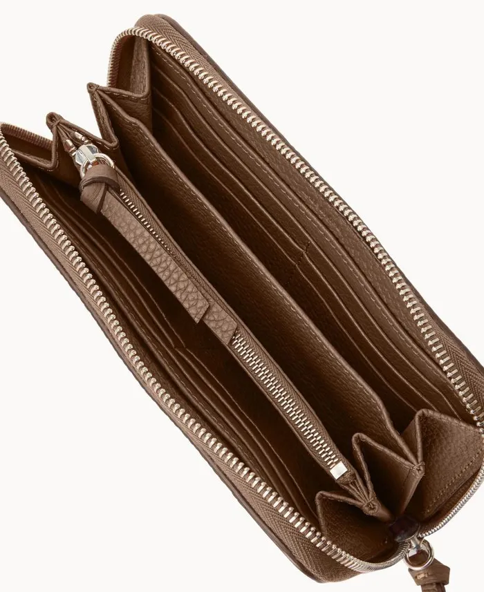 Dooney and Bourke Henrys Medium Zip Around Wristlet Dark Taupe WomenMen Wallets Dooney and Bourke Henrys Medium Zip Around Wristlet Dark Taupe WomenMen Wallets