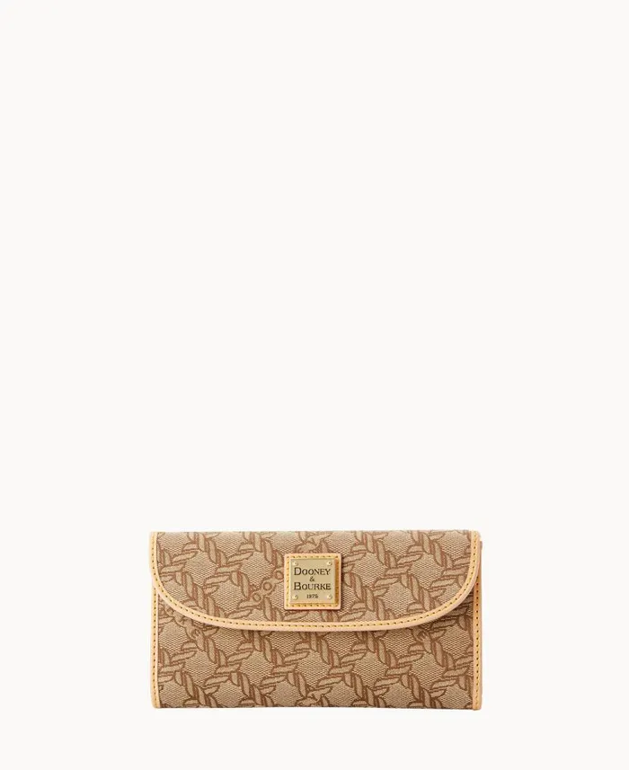Dooney and Bourke Maritime Continental Clutch Brown WomenMen Wallets