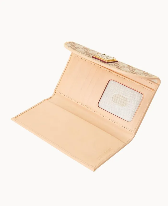 Dooney and Bourke Maritime Continental Clutch Brown WomenMen Wallets