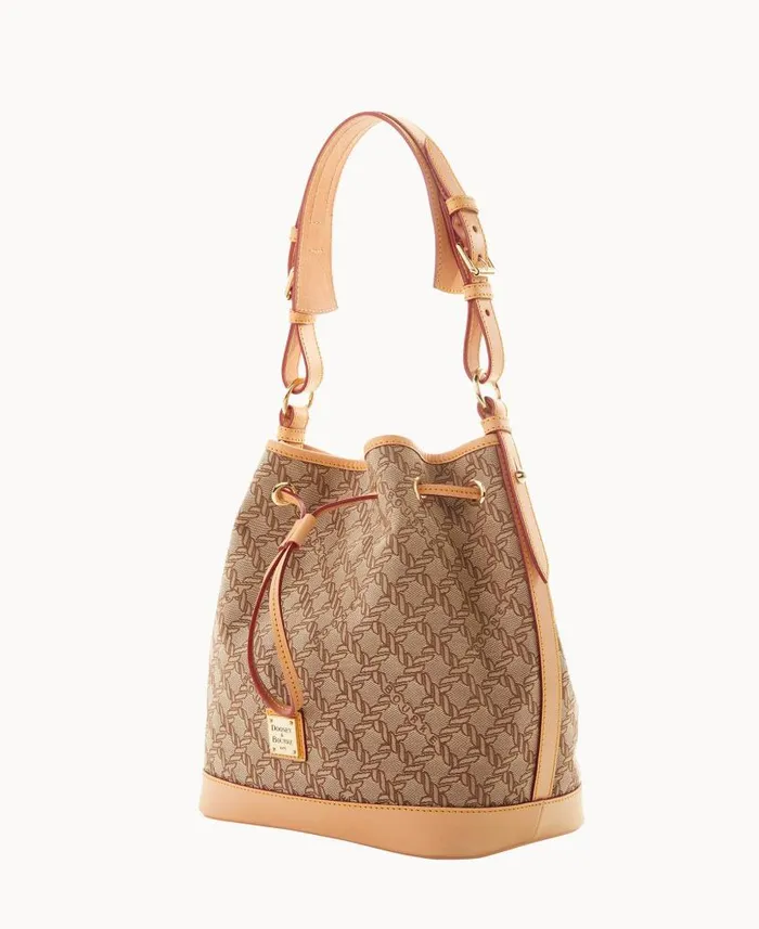 Dooney and Bourke Maritime Drawstring Brown WomenMen Shoulder Bags