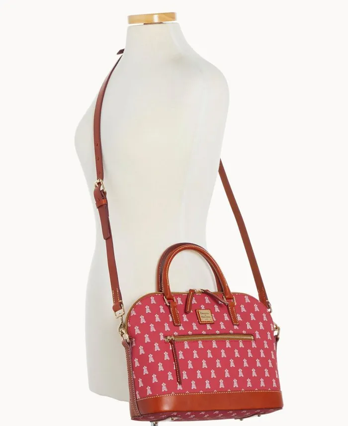 Dooney and Bourke MLB Angels Domed Zip Satchel Angels WomenMen Satchels