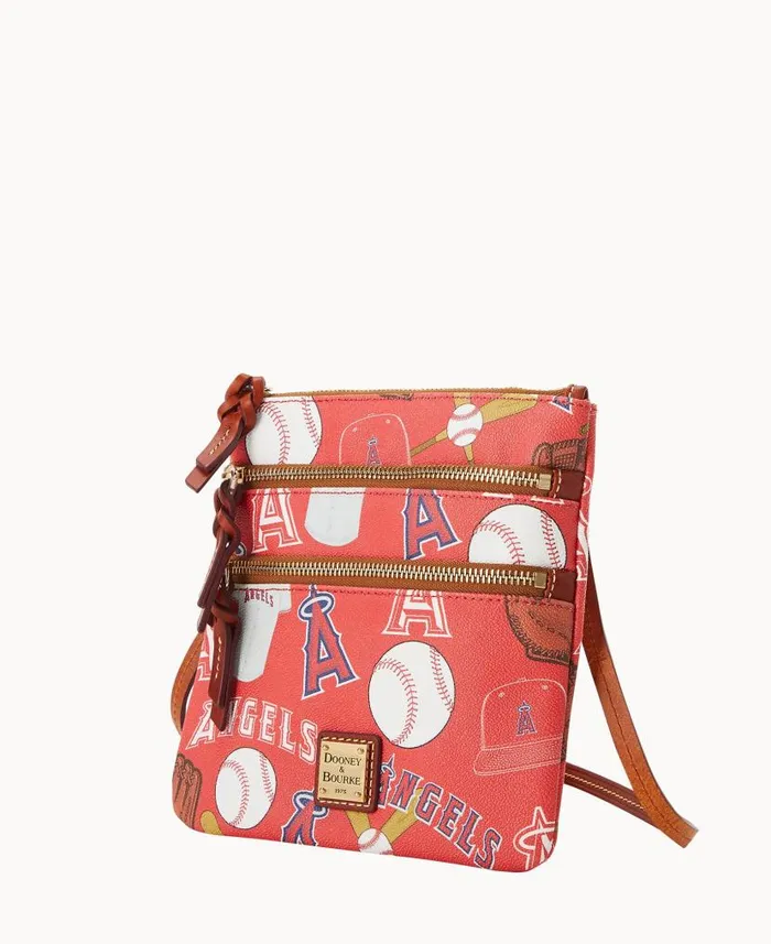 Dooney and Bourke MLB Angels N S Triple Zip Crossbody Angels WomenMen Crossbodies Dooney and Bourke MLB Angels N S Triple Zip Crossbody Angels WomenMen Crossbodies