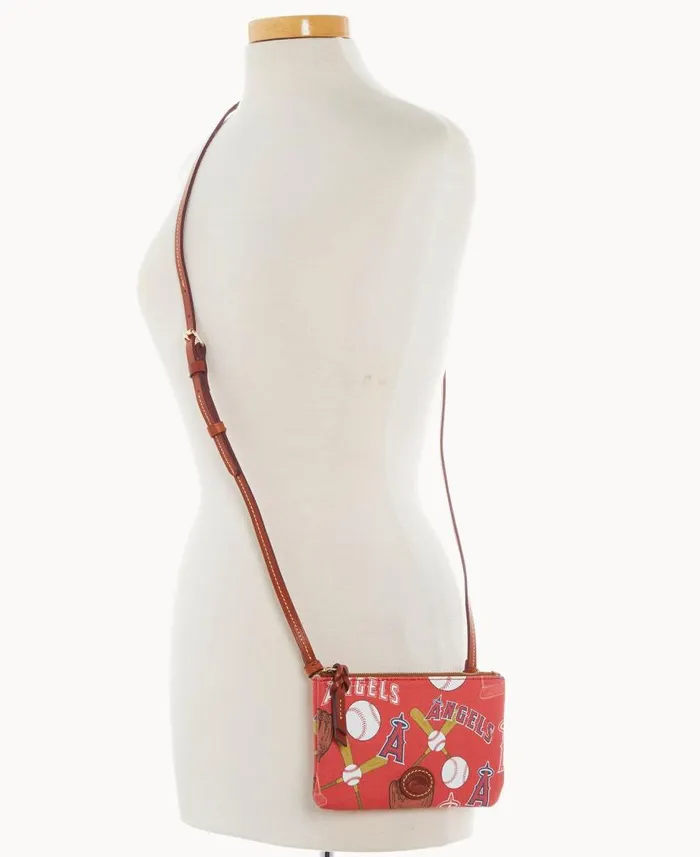 Dooney and Bourke MLB Angels Top Zip Crossbody Angels WomenMen Crossbodies