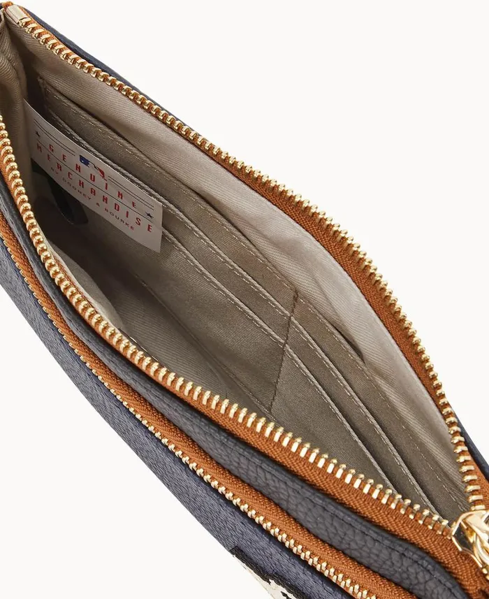 Dooney and Bourke MLB Astros Double Zip Wristlet Astros WomenMen Wallets