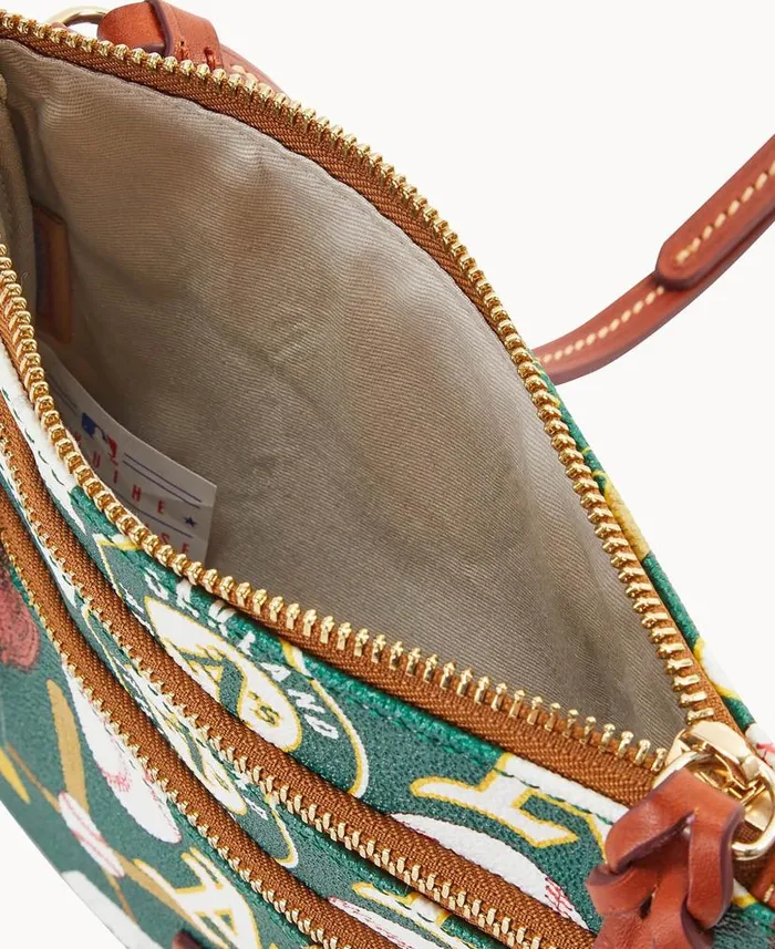Dooney and Bourke MLB Athletics N S Triple Zip Crossbody Athletics WomenMen Crossbodies Dooney and Bourke MLB Athletics N S Triple Zip Crossbody Athletics WomenMen Crossbodies
