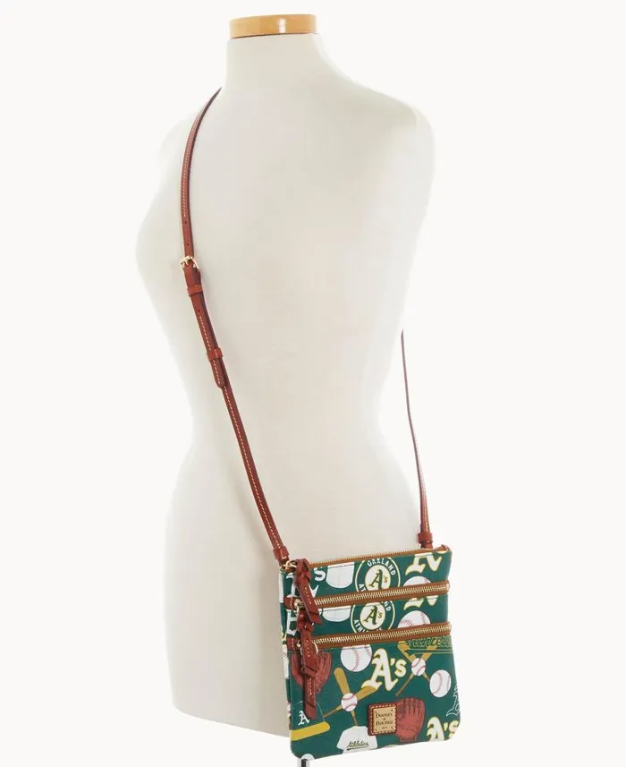 Dooney and Bourke MLB Athletics N S Triple Zip Crossbody Athletics WomenMen Crossbodies Dooney and Bourke MLB Athletics N S Triple Zip Crossbody Athletics WomenMen Crossbodies