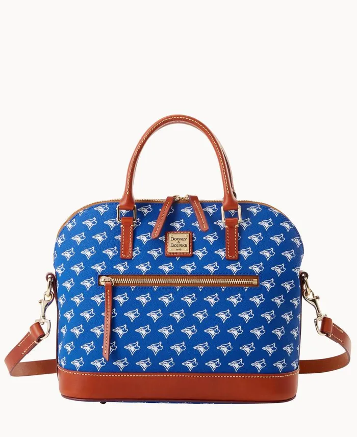 Dooney and Bourke MLB Blue Jays Domed Zip Satchel Blue Jays WomenMen Satchels Dooney and Bourke MLB Blue Jays Domed Zip Satchel Blue Jays WomenMen Satchels