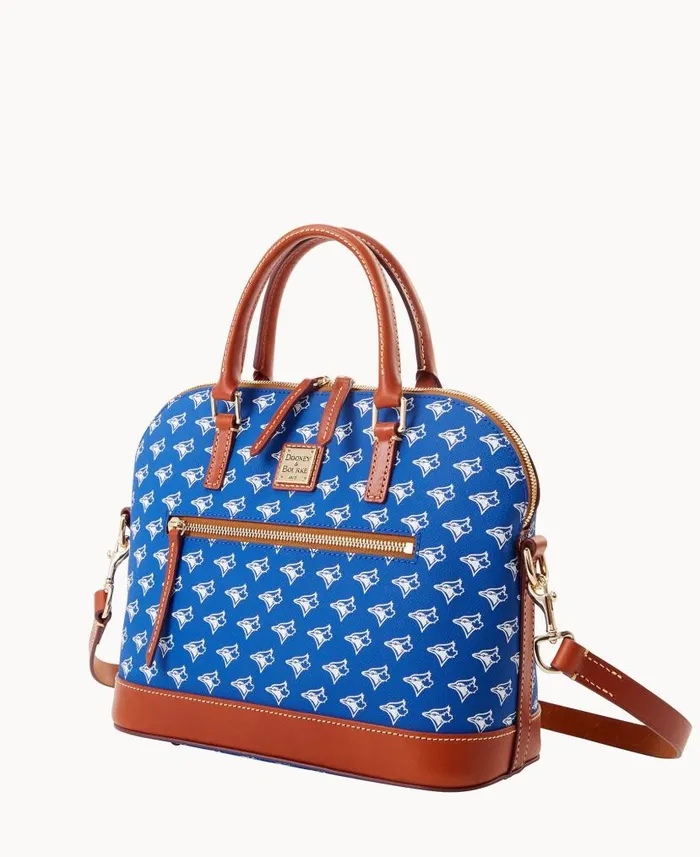 Dooney and Bourke MLB Blue Jays Domed Zip Satchel Blue Jays WomenMen Satchels Dooney and Bourke MLB Blue Jays Domed Zip Satchel Blue Jays WomenMen Satchels