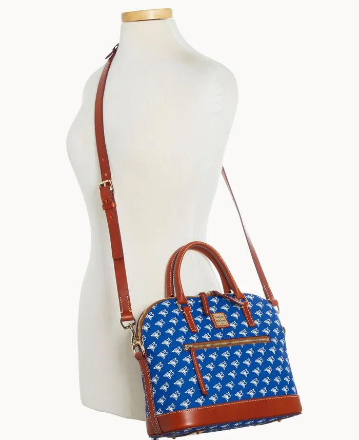 Dooney and Bourke MLB Blue Jays Domed Zip Satchel Blue Jays WomenMen Satchels Dooney and Bourke MLB Blue Jays Domed Zip Satchel Blue Jays WomenMen Satchels
