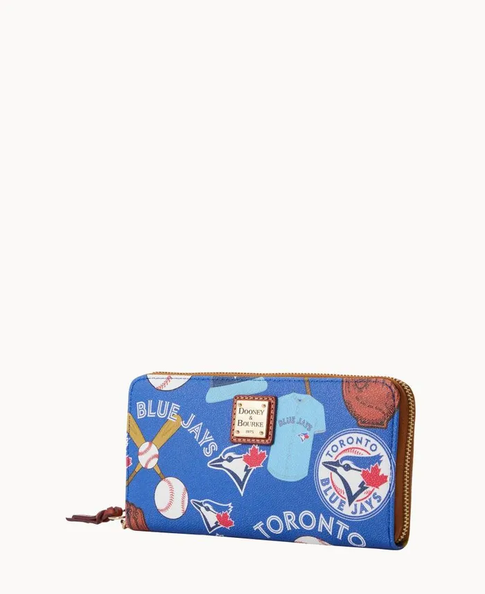Dooney and Bourke MLB Blue Jays Large Zip Around Wristlet Blue Jays WomenMen Wallets Dooney and Bourke MLB Blue Jays Large Zip Around Wristlet Blue Jays WomenMen Wallets