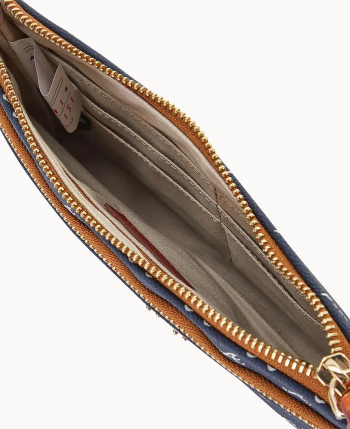 Dooney and Bourke MLB Braves Double Zip Wristlet Braves WomenMen Wallets