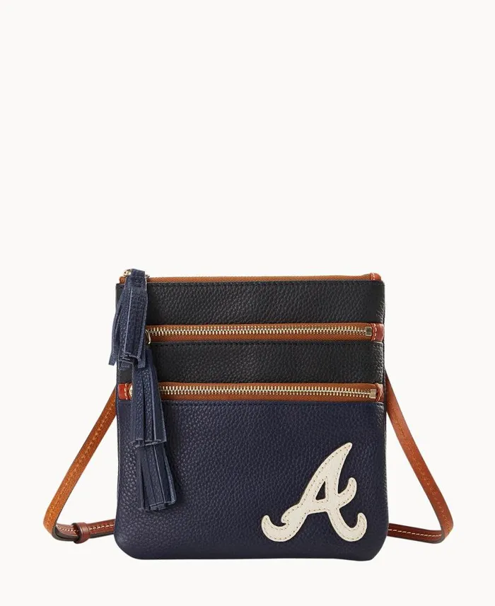 Dooney and Bourke MLB Braves Triple Zip Crossbody Braves WomenMen Crossbodies Dooney and Bourke MLB Braves Triple Zip Crossbody Braves WomenMen Crossbodies