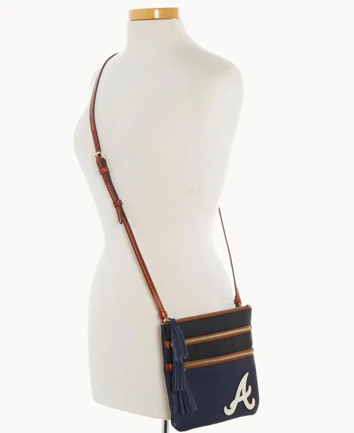 Dooney and Bourke MLB Braves Triple Zip Crossbody Braves WomenMen Crossbodies Dooney and Bourke MLB Braves Triple Zip Crossbody Braves WomenMen Crossbodies