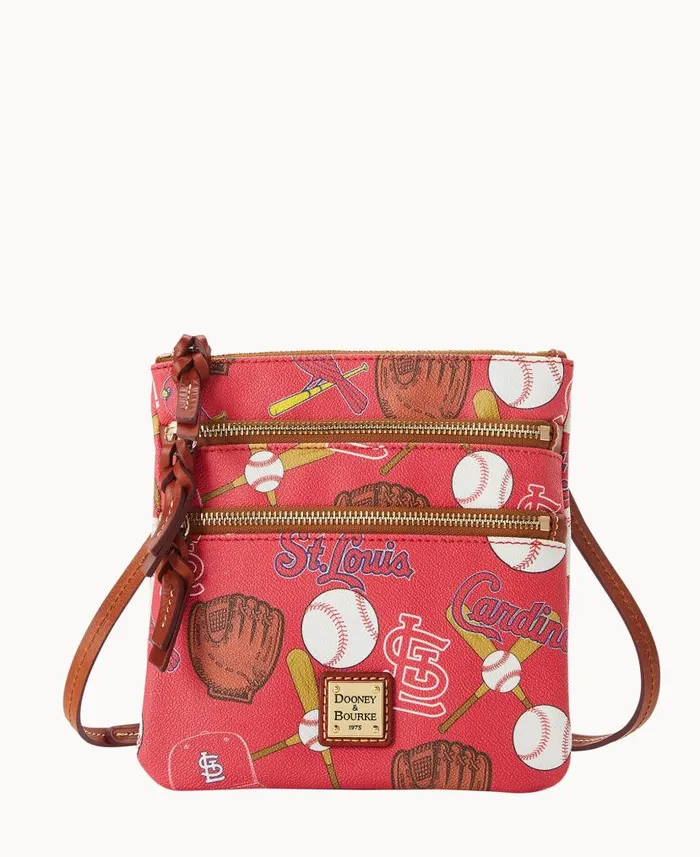 Dooney and Bourke MLB Cardinals N S Triple Zip Crossbody Cardinals WomenMen Crossbodies Dooney and Bourke MLB Cardinals N S Triple Zip Crossbody Cardinals WomenMen Crossbodies