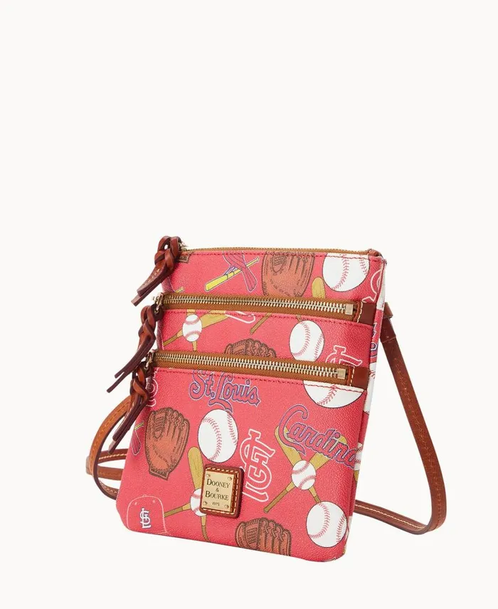 Dooney and Bourke MLB Cardinals N S Triple Zip Crossbody Cardinals WomenMen Crossbodies Dooney and Bourke MLB Cardinals N S Triple Zip Crossbody Cardinals WomenMen Crossbodies