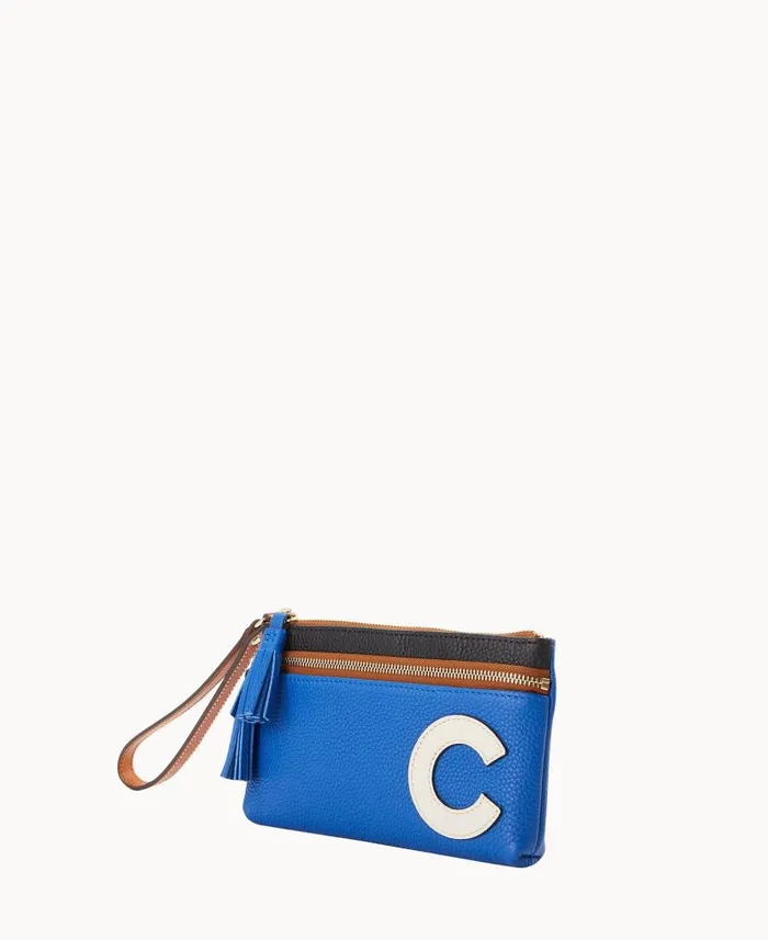 Dooney and Bourke MLB Cubs Double Zip Wristlet Cubs WomenMen Wallets