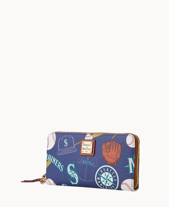 Dooney and Bourke MLB Mariners Large Zip Around Wristlet Mariners WomenMen Wallets Dooney and Bourke MLB Mariners Large Zip Around Wristlet Mariners WomenMen Wallets