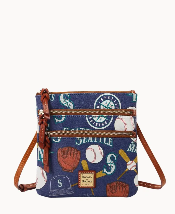 Dooney and Bourke MLB Mariners N S Triple Zip Crossbody Mariners WomenMen Crossbodies Dooney and Bourke MLB Mariners N S Triple Zip Crossbody Mariners WomenMen Crossbodies